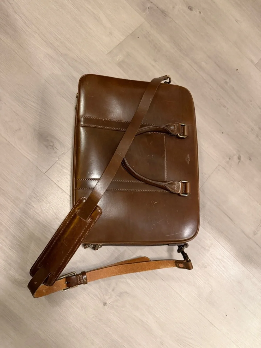 Men’s Leather Briefcase - Brown Executive Carry Case by Satchel & Page